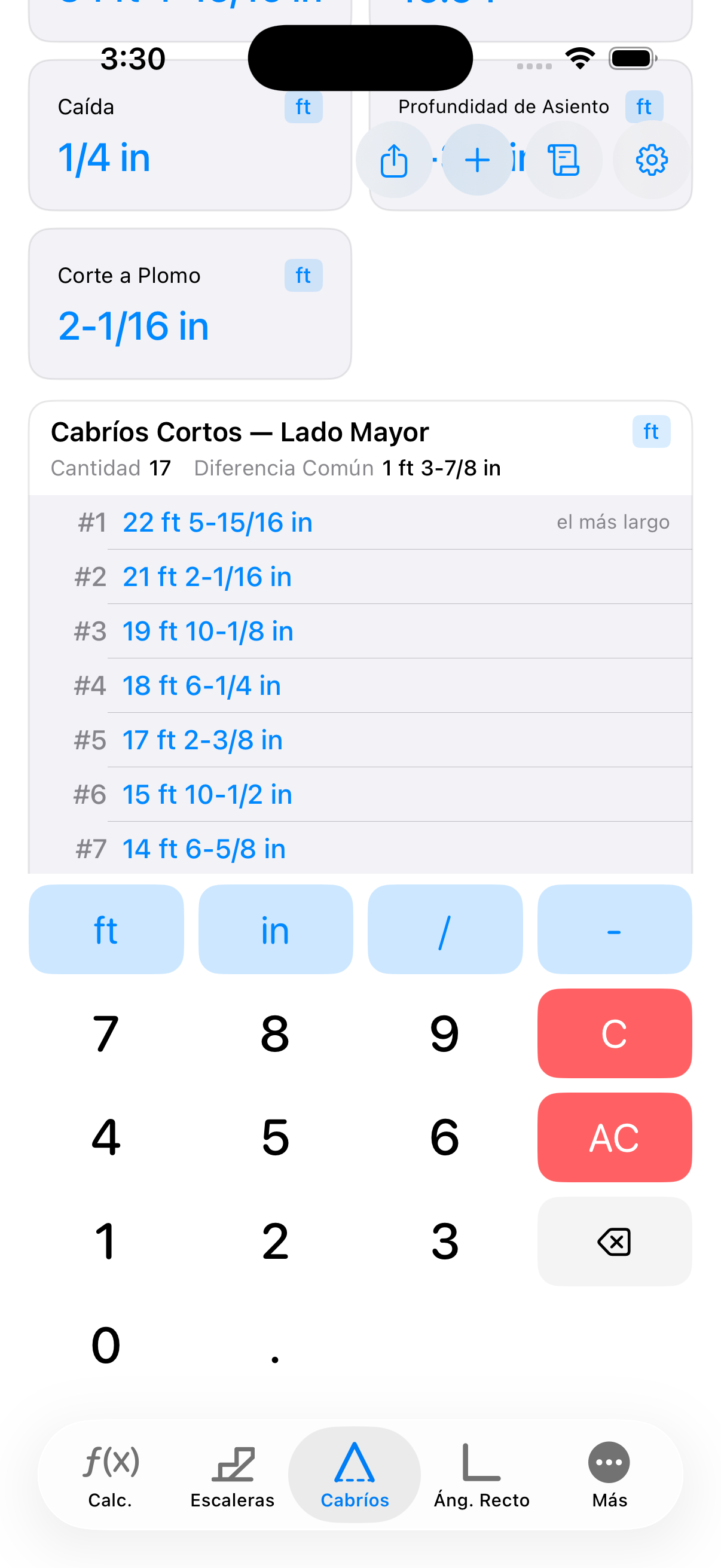 CutOnce rafter calculator inputs